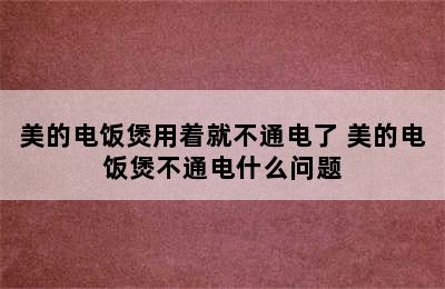 美的电饭煲用着就不通电了 美的电饭煲不通电什么问题